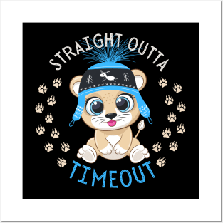 Straight Outta Timeout Cute and Smart Cookie Sweet little tiger in a hat cute baby outfit Posters and Art